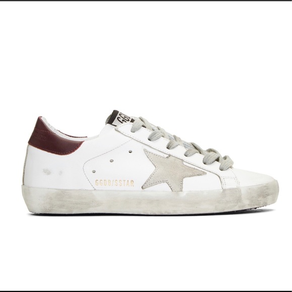 golden goose burgundy sneakers